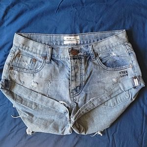 One Teaspoon Bandits FREE LOVE Shorts
